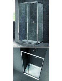 AMBRA - h. 195 cm  - Profilo CROMO  - Crist. Temperato  6 mm