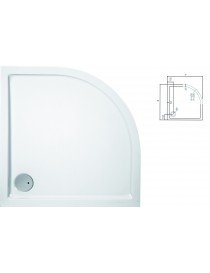CINCO h. 5,5 cm  P. doccia ACRILICO (Sp. 3,2 mm) Rinforzato  BIANCO LUCIDO - TONDO R55