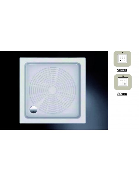 EVEREST  Piatti doccia CERAMICA  BIANCO QUADRATO 80/90
