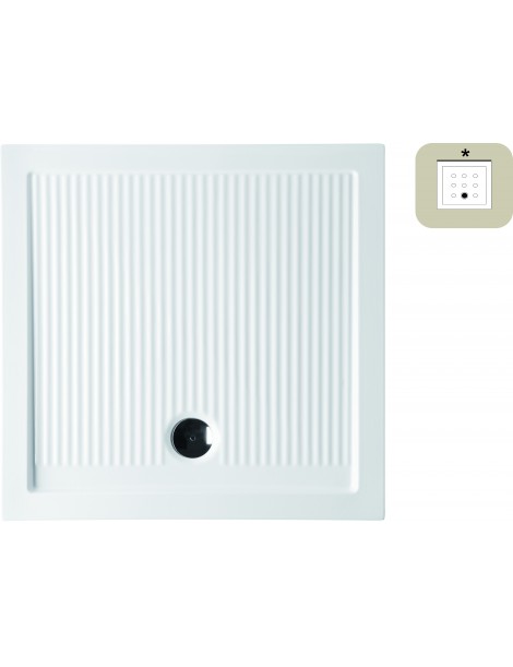 EVEREST h. 6,5 cm  Piatti doccia CERAMICA Ribassati  BIANCO - QUADRATO